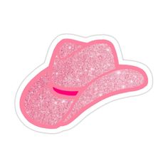 pink glitter cowboy hat sticker