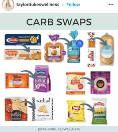 the different types of carb swaps are shown in this graphic above, and below