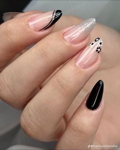 Molde F1, Gel Tips, Black Nails, Long Nails, Stylish Nails, Pink Nails, Nail Colors, Nail Art, Nails