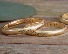 Wedding rings Personalised Engagement Rings, Engagement Rings Couple With Name, Engagement Name Rings Gold, Engagement Rings With Name, Wedding Rings Indian, Simple Engagement Rings Gold, Name Rings Gold