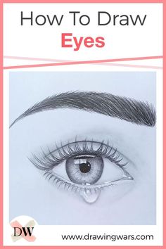 an eye with the words how to draw eyes