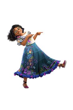 a cartoon character is flying through the air with her arms out and legs spread wide