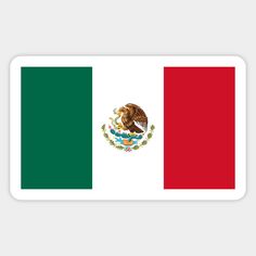 the flag of mexico is shown in red, white and green with an eagle on it