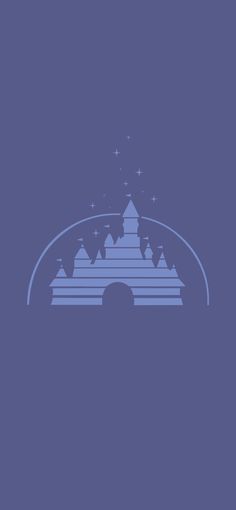 the silhouette of a castle on a blue background