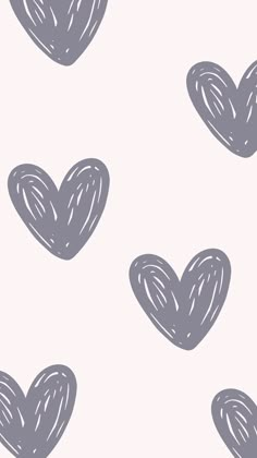 hearts drawn in grey on a white background