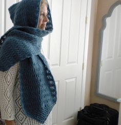 http://www.ravelry.com/patterns/library/lani-hooded-scarf Scarf With Hood, Crochet Hooded Scarf Pattern, Hooded Scarf Pattern, Crochet Hooded Scarf, Crochet Hood, Hood Pattern, Crocheted Scarf, Crochet Headband Pattern, Mohair Yarn