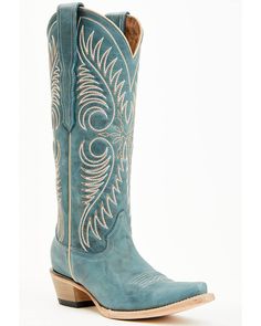 Leather upper Leather outsole with rubber heel cap Turquoise Cowboy Boots, Tall Western Boots, Cute Cowgirl Boots, Tall Western Boot, Suede Cowboy Boots, Womens Cowgirl Boots, Pendleton Mens, Wedding Boots, Western Accessories