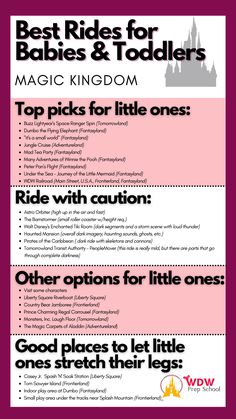 the best rides for babies and toddlers info sheet