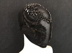 Soft stretchy see through face head cover. Embellished with black crystal and black beads. Single layer. Head loop. Flat elastic cord for easier and conformable fit.  Measurements: 18" wide x 20" high. Available color:  Black,   Price listed for 1 piece. Care for Lace cover: Hand wash. Lay flat dry.  Do not bleach. Do not iron.  Do not dry clean. Ship from Los Angeles California Face Coverings, Head Covering, Black Crystals, Black Beads, Face Masks, Beauty And Personal Care, 1 Piece, Face Mask, Bathing Beauties