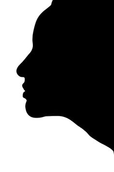 the silhouette of a woman's head is shown