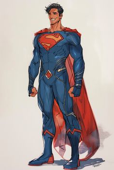 a drawing of a man dressed as superman