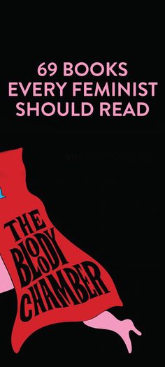 an image of the book cover for 69 books every feminist should read, with text overlaid