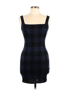 Unbranded Casual Dress Size: Large Blue Dresses - used. No Fabric Content, Square, Plaid, Short, Sleeveless | Casual Dress: Blue Plaid Dresses - Used - Size Large Plaid Dresses, Blue Plaid Dress, Blue Casual Dress, Blue Dress Casual, Plaid Dress, Dress Blue, Blue Plaid, Casual Dresses For Women, Black Blue