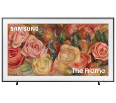 the frame has flowers painted on it and is black with white lettering that reads samsung