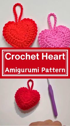 Learn to crochet a cute amigurumi heart keychain or decoration! This easy tutorial will guide you through starting with a magic circle and stitching up a padded heart with simple crochet steps. Perfect for gifts or adding a handmade touch to your keys or home! Crochet Valentines Day Amigurumi Patterns Free, Crochet Heart Charm, Easy Crochet Valentine Patterns, Small Crochet Heart Pattern Free, Heart Crochet Keychain, Easy Keychain Crochet, Crochet Heart Keychain Pattern Free, Crocheted Hearts Pattern Free, Heart Amigurumi Free Pattern