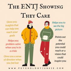 ENTJs show they care by handling tasks and projects that will make your life easier. They’re not afraid to do “dirty work” for the people they love, whether that means organizing taxes or coming up with a solution to a problem that seems to have no way out. ENTJs wants to simplify your life if they care about you, but they also don’t want you to waste your potential. #ENTJ #MBTI #Personality Entj Love Language, Entj Enfp Relationship, Entj Personality Women, Entj Bf, Entj Boyfriend, Entj Men, Entj Love, Entj Compatibility, Entj Male