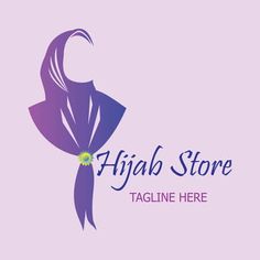 a logo for a hair salon with a woman's head wearing a purple scarf