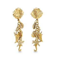 Gold & Diamond Sea Life Earring - Sydney Evan Fine Jewelry Nautilus Shell, Sydney Evan, Work Jewelry, Clam Shell, Jewelry Lookbook, Conch Shell, Cowrie Shell, Girly Jewelry, Drop Earring