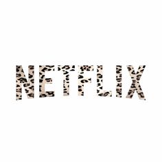 the word netflix spelled in leopard print on a white background with an animal - print pattern