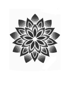 a black and white drawing of a flower