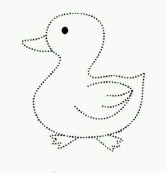 a duck with dots in the shape of it's head