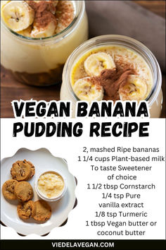 VEGAN BANANA PUDDING RECIPE Vegan Banana Cream Pudding, Vegan Banana Pudding Recipe, Vegan Pudding Recipe, Mashed Banana Recipes, Paleo Banana Pudding, Banana Recipes Vegan, Vegan Banana Pudding, Alpha Gal, Banana Bread Pudding