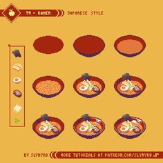 an old - school computer game shows how to make sushi bowls and chopsticks