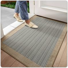 OEAKAY Quick Absorbent Non-Slip Indoor Outdoor Doormats, are the perfect solution for keeping dirt and debris from ruining your entrance. With the cross-knit design, our front door mat effectively captures mud, grit, and dirt, ideal for keeping your home tidy and clean, even in wet conditions. These 0.15-inch thickness low-profile entrance rugs can be used in various areas, such as double door mats for both the front and back doors, garage entrances, porch rugs, welcome mats, and shoe mats. Back Front Porch Mats Doormats, Interior Door Mats, Front Door Rugs Indoor, Entrance Ideas Entryway, Welcome Mat Front Door, Porch Rugs, Front Porch Mat, Inside Door Mat, Outdoor Doormats