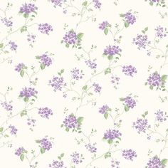 a wallpaper with purple flowers and green leaves