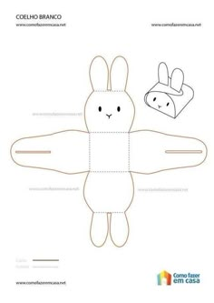 the paper doll is cut out to look like a bunny