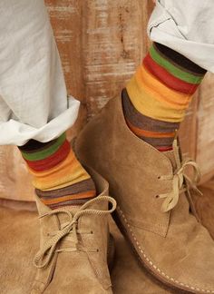 Merino Wool Multi Stripe Light Brown Socks – Lorenzo Uomo Biella Italy, Brown Socks, Perfect White Shirt, Merino Wool Socks, Summer Sock, Merino Wool Yarn, Cashmere Yarn, Striped Socks, Wool Socks