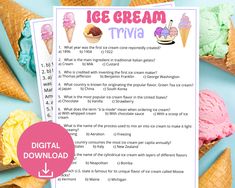 an ice cream trivia is shown in this image