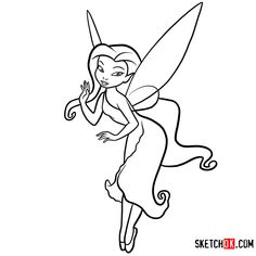 the tinkerbell fairy coloring page