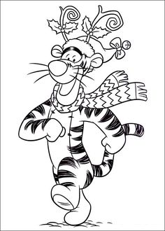 the tigger from winnie the pooh cartoon character coloring pages, disney cartoons, person,