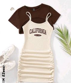 Pretty Summer Outfits Aesthetic, Short One Piece Dress, Casual Preppy Outfits, Shein Outfits, Trendy Outfits For Teens