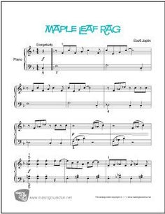 sheet music with the words maple ear rag