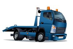 a blue semi truck on a white background