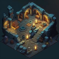 #Conceptart #Mapdesign #Dungeon&Dragons Dungeon Level Design, Dungeon Art Concept, Isometric Game Art Environment Concept, Dungeon Concept Art Environment, Fantasy Dungeon Art, Dungeon Illustration, Dungeon Reference, Dungeon Pixel Art, Level Design Concept