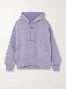 Shop NIKE Phoenix oversized embroidered cotton-blend jersey hoodie, Explore the latest NIKE women's collection today on NET A PORTER Nike Items, Nike Hoodies For Women, Nike Hoodies, Nike Clothes, Gift Wishlist, Bday List, Purple Nikes, Purple Hoodie, Birthday List