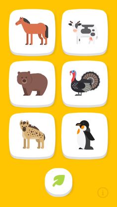 an animal icon set on a yellow background