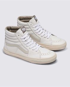 Sk8-Hi Premium Leather Shoe Sk8 Hi Vans Outfit, High Top Nikes, Starboy Aesthetic, Rain Drum, Sk8 Hi Vans, Vans Hi, Vans Outfit, Vans Store, Vans Logo