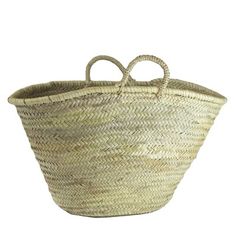 an empty basket with handles on it