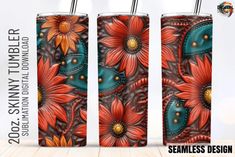 3D Tooled Leather Florals Tumbler Wrap Tooled Leather, Leather Tooling, Tumbler Wrap, Creative Fabrica, Cool Words, Linux, Click Here, Tumbler, Mac