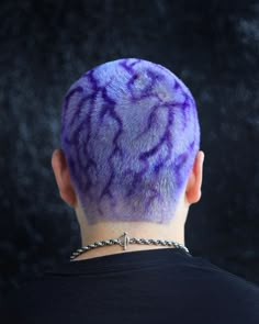 Lightning Hair Design, Buzzed Head Design Men, Purple Buzzcut Men, Shaved Head Flames, Shaved Head Bleach Designs, Buzz Head Design, Hair Color Designs Men, Buzz Cut Designs Men, Buzz Cut Design Men