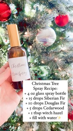 Do you love the smell of Christmas trees? Here’s a great DIY recipe for an essential oil Christmas Spray you can use throughout the holiday season! Made of simple, all-natural ingrdients! #christmas #christmastree #christmasrecipes #essentialoilblends #essentialoilrecipes #essentialoiltips #spray #recipes #doterraessentialoils #essentialoil Cat Repellent Spray, Essential Oil Christmas, Christmas Tree Spray, Essential Oil Spray Recipes, Cat Repellent, Essential Oil Books, Selling Essential Oils, Best Christmas Tree, Christmas Tree Scent