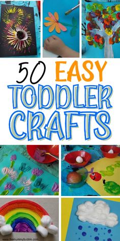 some crafts and activities for toddlers to do with the kids in their home or classroom