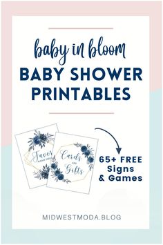 the baby in bloom baby shower printables are on sale for $ 6 99