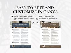 an image of a web page with the text easy to edit and customize in canva