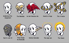 an image of cartoon heads with different facial expressions