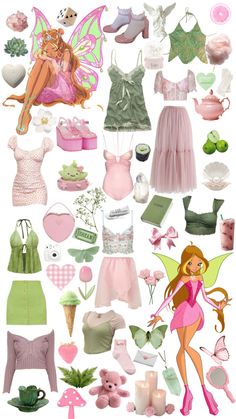 Green And Pink Fairy Costume, Winx Club Aesthetic Outfits Flora, Winx Club Items, Wind Club Flora Outfit, Pink Halloween Ideas Costumes, Winx Club Inspired Outfits Flora, Wind Club Inspired Outfits, Bloom Winx Club Inspired Outfits, Winx Club Flora Halloween Costumes